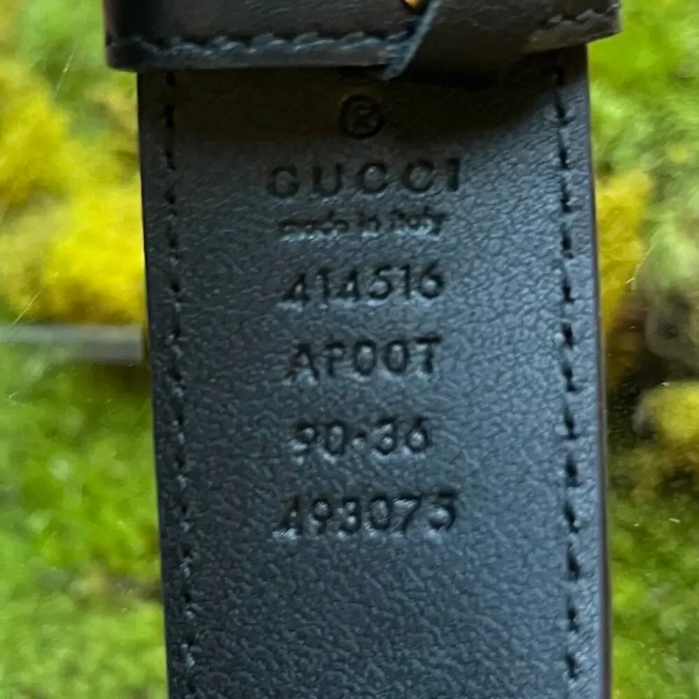 GUCCI Black Leather Marmont Belt SZ 90/36